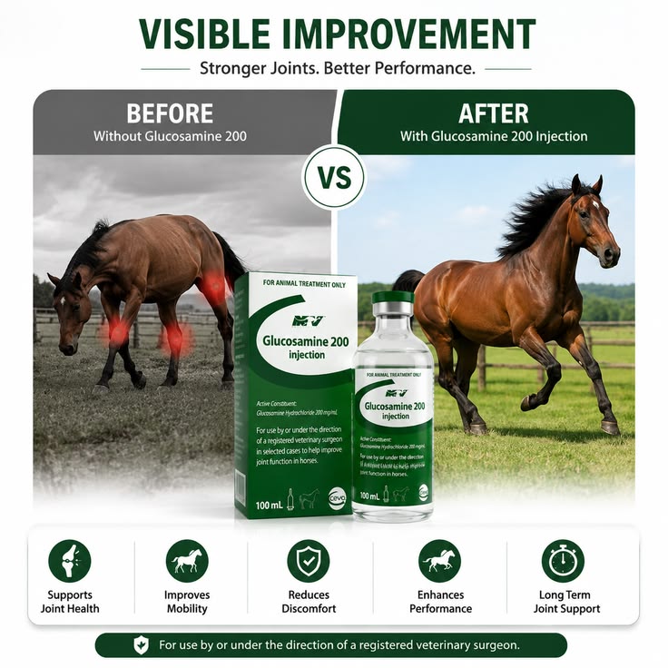 Glucosamine 200 Injection 100mL Veterinary Joint Support for Horses 5 Glucosamine 200 Injection 100mL