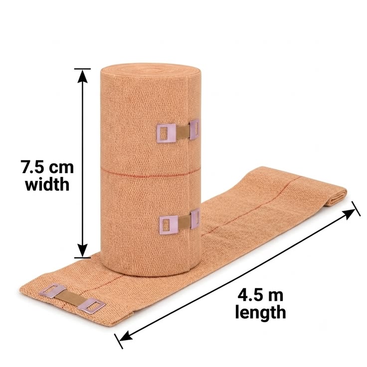 World Cart Elastic Crepe Bandage 7.5cm x 4.5m – Compression & First Aid Support 3 World Cart Elastic Crepe Bandage